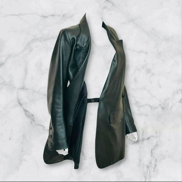 Three-Jackets-In-One Ann Demeulmeester Black Leather Jacket - Picture 6 of 9